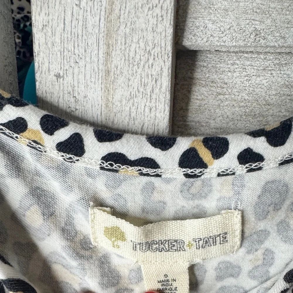 Tucker + Tate Girls Leopard Print Dress Ruffle Sleeve Cotton Casual Size 5T